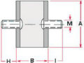 Soportes de goma A-MM, amortiguador de choque