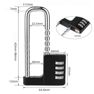 Rustproof Keyless Long Shackle Square Combination Padlock