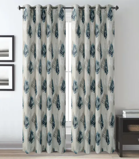 Blackout Curtains: Room Darkening, Thermal Insulated Panels for Energy Saving in Bedroom - Print Bay Window Grommet Set (500m)