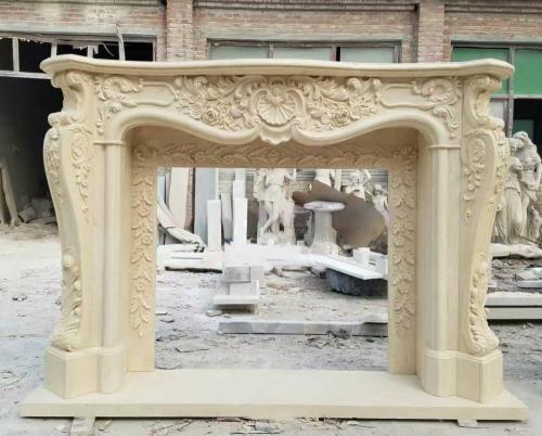 Stone Antique Fireplace Mantel For Sale