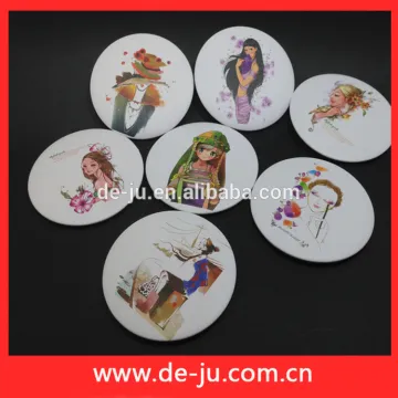 Beautiful Lady Printing Round Small Mirror