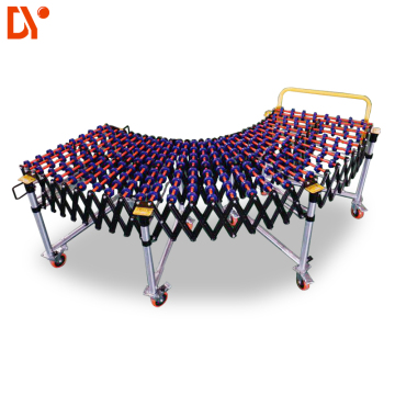 Gravity Plastic Wheels Flexible Manual Telescopic Conveyor System with Adjustable Rollers and Table