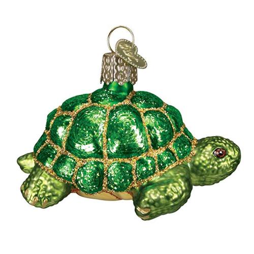 Tortoise Christmas Hand Painted Glass Ornaments