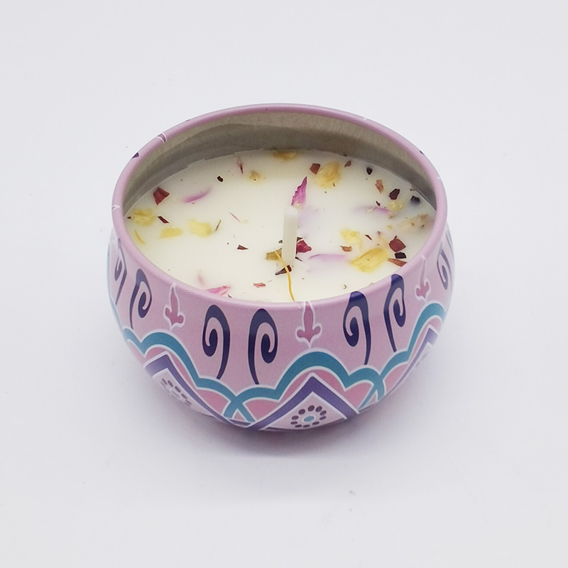 Натуральныя соевыя воску, духмяныя кветкавыя свечкі ў волава