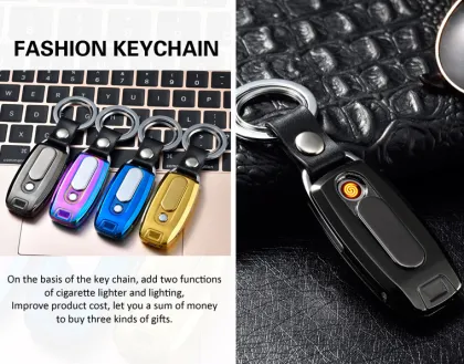 USB Arc Lighter: Key Ring Style with Double Arc and Windproof Function