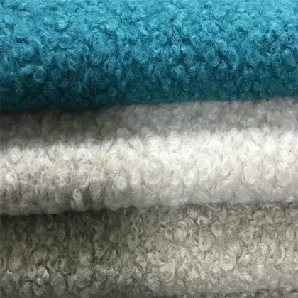 Knitted boucle wool polyester fabric