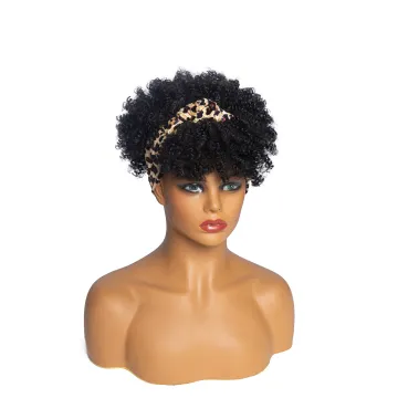 Aishili high quality wig with headband attached Afro wave headband wigs for black women