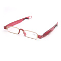 Gafas de lectura roja con receta de plegamiento transparente elegante