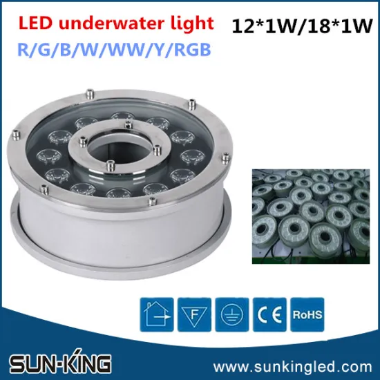 energy conservation 12V/24V white/blue/rgb underwater led pond light 6W