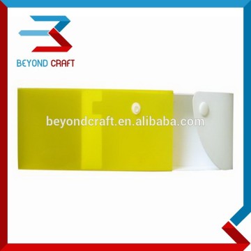 2016 PP plastic slider drawer pencil box with buttons