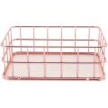 Rose Gold Basket Makeup Organizer Box