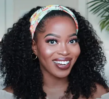 Aishili high quality kinky curly wigs headband wigs for black women headband wig