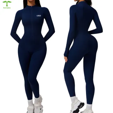 Women's Zip-Up Scrunch Butt Yoga Jumpsuit for Gym and Fitness