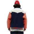 American Retro Stitching Contrast Lapel Baseball Jacket