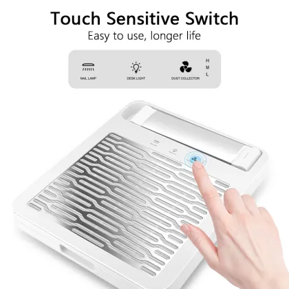 Luxury Nail Tech Dust Collector: Silent Nail Dust Vacuum with Lamp for Acrylic Nails