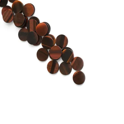 Wholesale Red Tiger Eye Stone Coin Shape Cutting