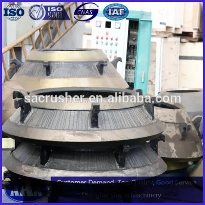 Terex Finlay rock cone crusher spare parts high manganese steel cone crusher casting mantle and concave bowl liner