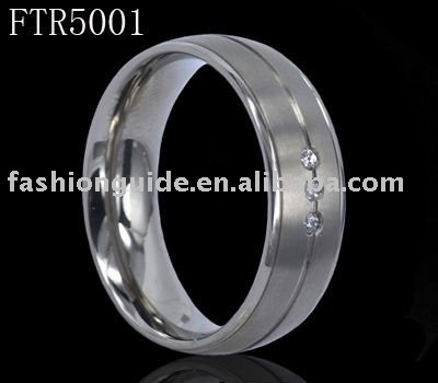 fashion titanium ring with CZ