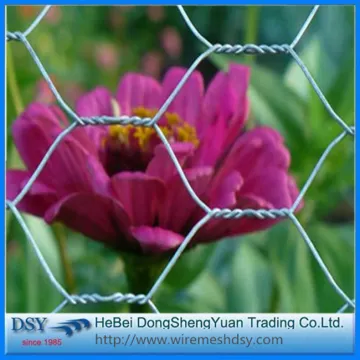 Hexagonal chicken wire mesh fence