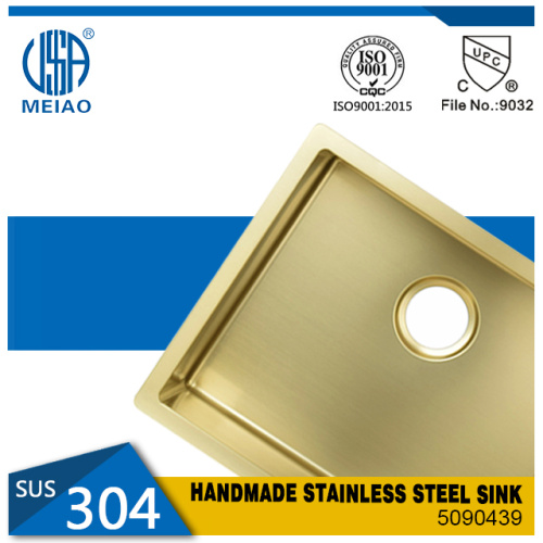 Nano 304 Stainless Steel Golden Handmade Kitchen Sink