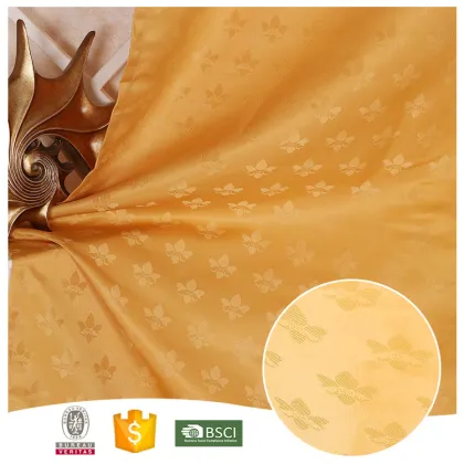 China Manufacturer Good Look Yellow Leaves Jacquard Curtain