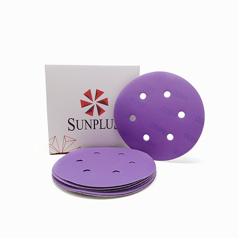 6 Inches Purple Ceramic Sanding Paper Discs