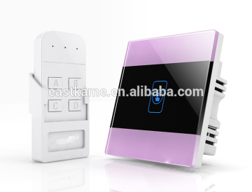 new design 1Gang Crystal Glass Panel 433MHZ WIFI Wireless Smart Light Wall Remote Switch