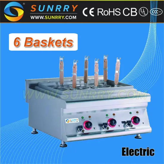 Counter top pasta cooker with 6 baskets table top electric pasta cooker (SUNRRY SY-PN600T)