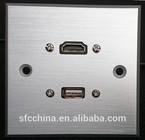 HDMI & USB aluminum alloy wall plate