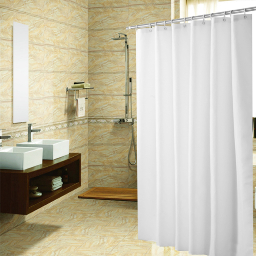 Solid Color Shower Curtain 180CM Waterproof Bathroom Partition Curtain White polyester moisture-proof shower curtain D50