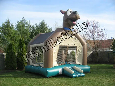 animal inflatable dog house bouncy castle for children, customized inflatable cartoon bouncer for family party and festival