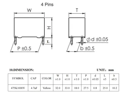 MPC 4.7uF Capacitor YZPST-MPC475K1000D01