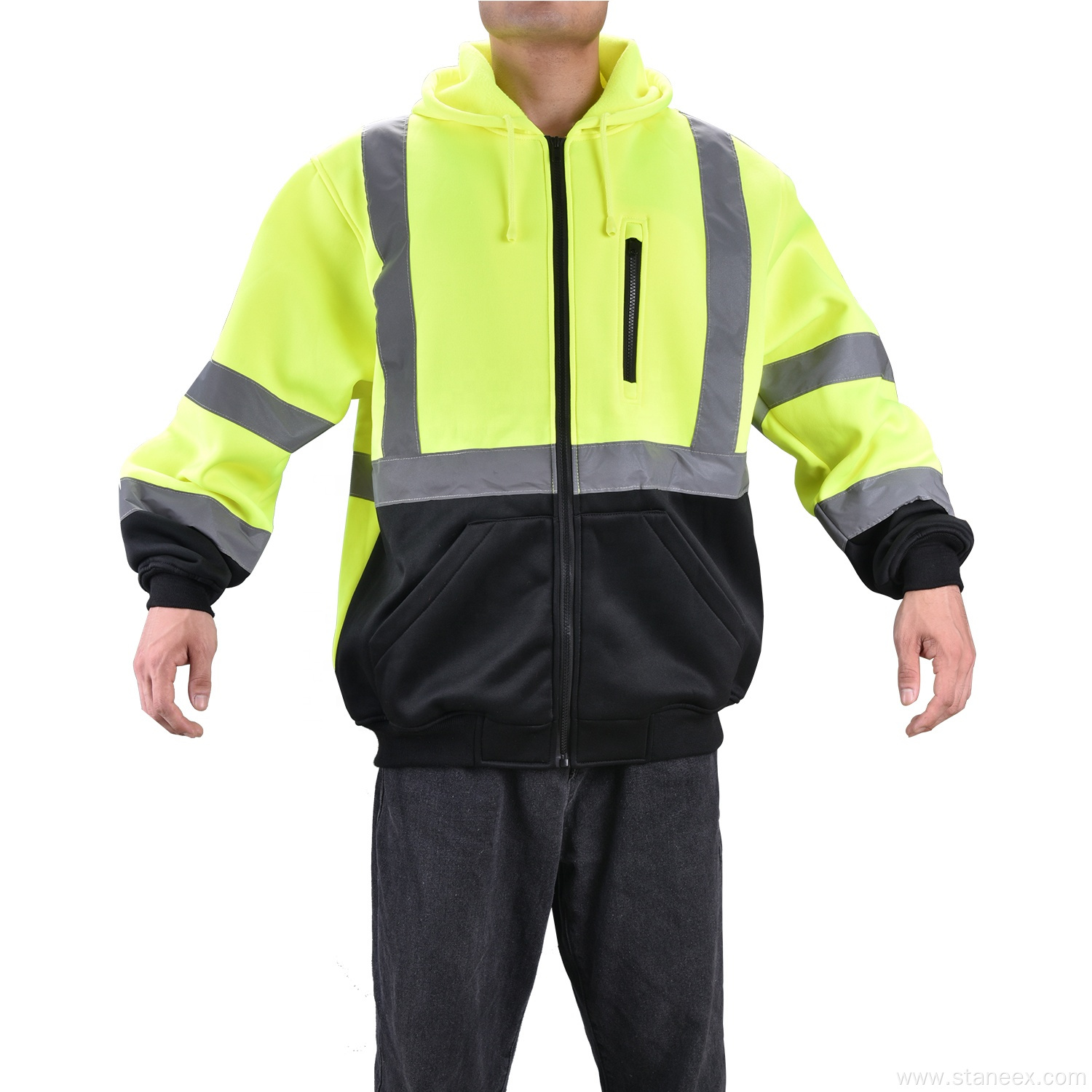 Yellow Class-3 Custom Logo Winter Work Safety Jacket