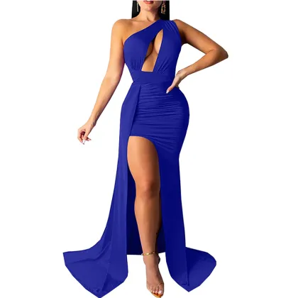 Women Sexy Elegant One Shoulder Evening Dress