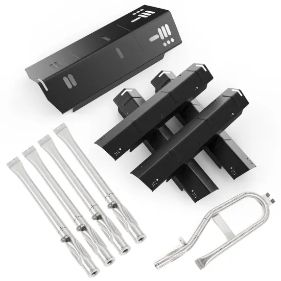 Replacement Grill Parts of Stainless Steel Burner and Porcelain Steel Heat Shield