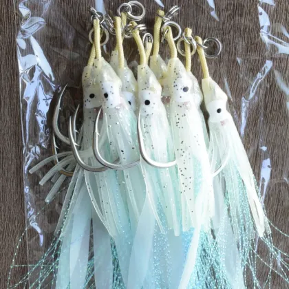 Soft Lure Artificial Bait Octopus Squid Skirts Jigging Hook 8060 CP Decoy