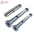 Parallel twin bimetallic extrusion machine screw at bariles