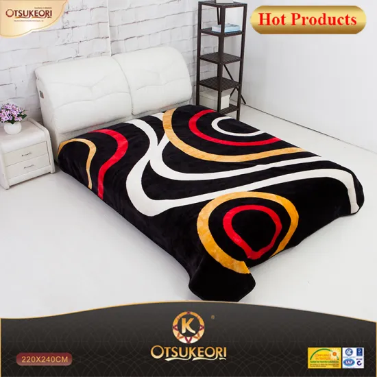 Fashion simple pattern blanket and raschel polyester blanket 5 kg.