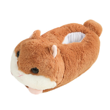 Cute Stuffed Hamster Slippers for Women - Warm Fluffy Home Slippers