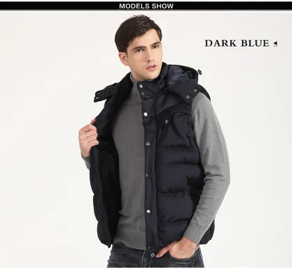 Customized Wholesale Cotton Down Vest Jacket With Sleeves