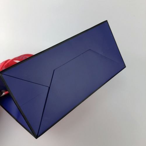 Printed Custom Shopping Paper Bag With Ribbon Handle