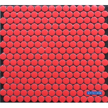 Rose red color porcelain mosaic tile