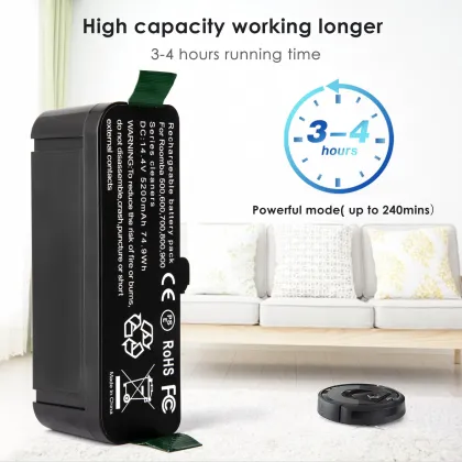 Compatible iRobot Roomba Battery 5.2Ah 14V for 900/800/700/600/500 Series