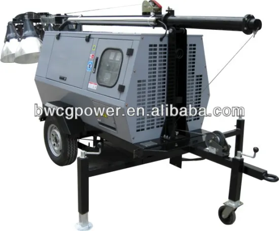 10kW Emergency Mobile Light Tower Diesel Generator