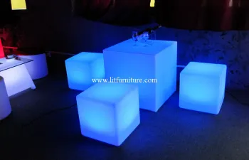 Party Led Cube Chair Built-in  Rgb Led Light By Remote Control