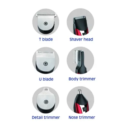 Trueman RFCS-916 6-in-1 USB Rechargeable Waterproof Hair Trimmer Set