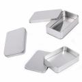 Square Tin Storage Boxes Small Metal Storage Box Silver Jewelry Keys Coins Metal Box Tin Wedding Candy Storage Tin Can