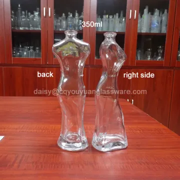 Hot lady body shape 35cl glass bottle alcohol spirit packaging