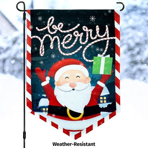 High quality double sided printing Christmas garden flag