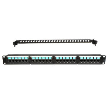 24-Port Shielded Keystone Patch Panel 1U Metal Rackmount with Cat6A Jacks